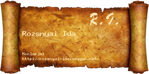 Rozsnyai Ida névjegykártya
