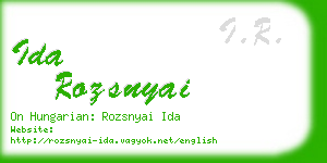 ida rozsnyai business card